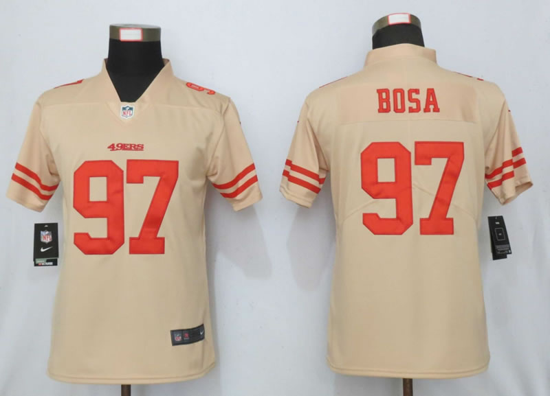 Women Nike San Francisco 49ers 97 Bosa Vapor Untouchable Nike Gold Inverted Limited Jersey,We sell and wholesale Women Nike San Francisco 49ers 97 Bosa Vapor Untouchable Nike Gold Inverted Limited Jersey on line form chian!